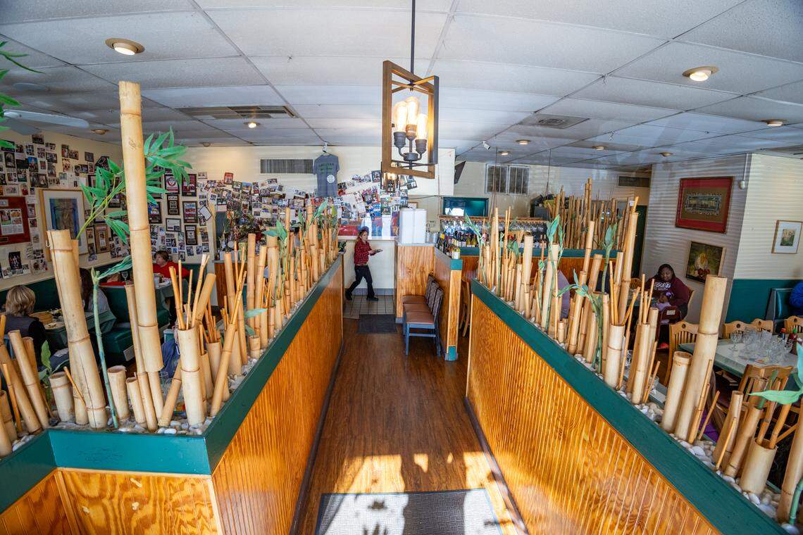 Bamboo Corridor inside the front door at Lang Van